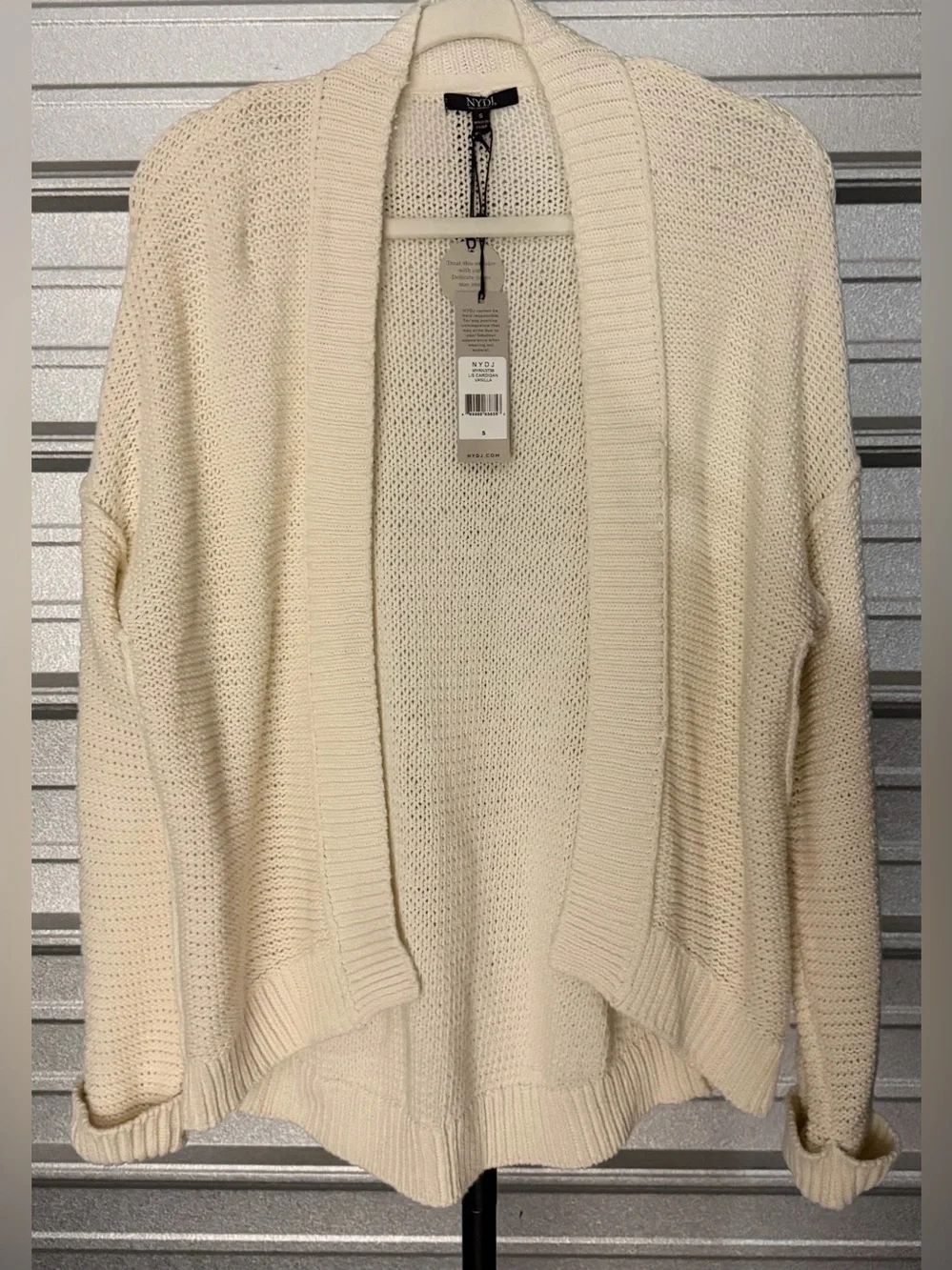 NYDJ cream cardigan S NWT